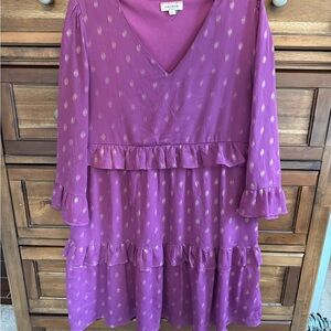 Andree Kids Dress in Purple with Ruffles